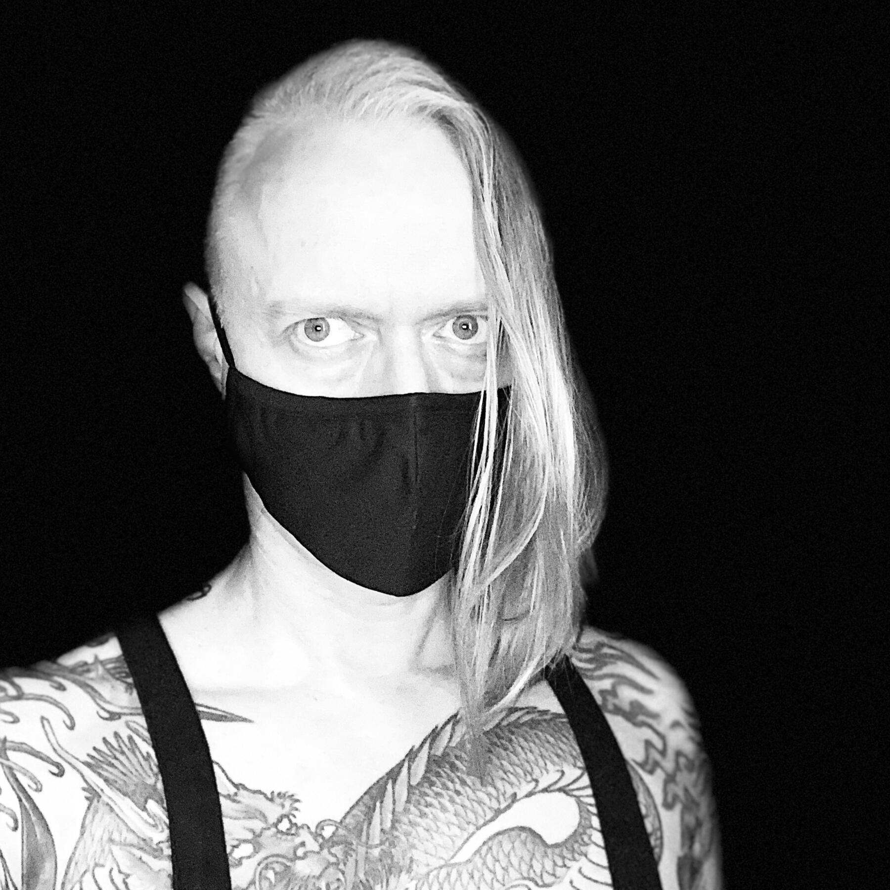 black and white headshot of the solo act Depression Quilt -